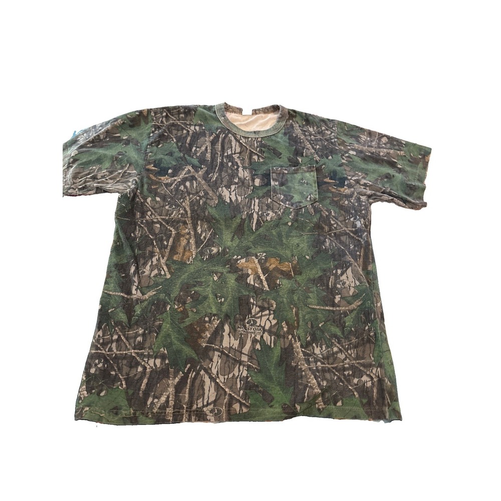 Vintage Mossy Oak Shadow Leaf Short Sleeve T-shirt Large Made In USA L97